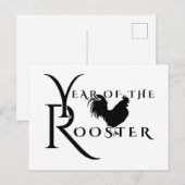 Year of the Rooster Postkarte (Vorne/Hinten)