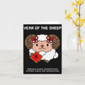 Year Of The Sheep Chinese Zodiac Lunar New Year  Karte (Gelbe Blume)