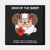 Year Of The Sheep Chinese Zodiac Lunar New Year Magnet (Vorne)