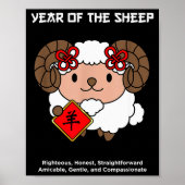 Year Of The Sheep Chinese Zodiac Lunar New Year Poster (Vorne)