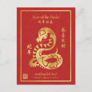 Year of the Snake 2013 - Chinese New Year Postcard Feiertagspostkarte