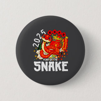 Year Of The Snake 2025 Chinese New Year 2025 Red S Button