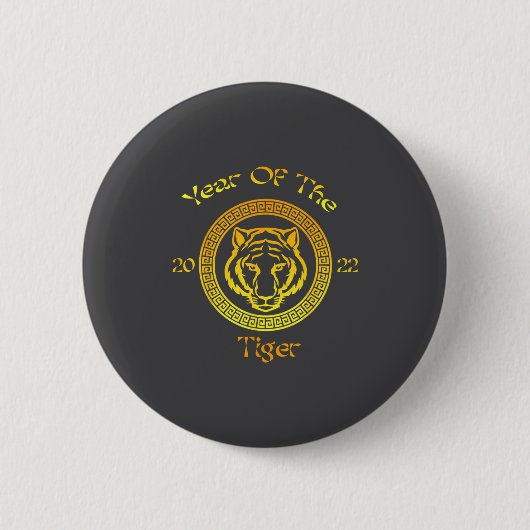 Year Of The Tiger 2022 Circular Asian Chinese New Button (Vorderseite)
