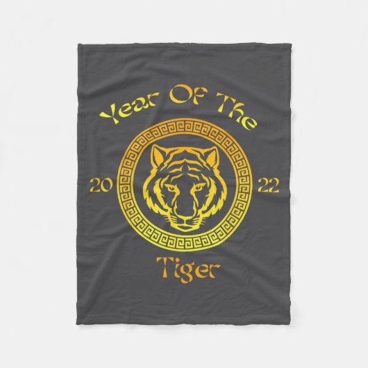 Year Of The Tiger 2022 Circular Asian Chinese New Fleecedecke (Vorderseite)
