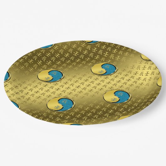 Year of the Water Dragon Pappteller (Schrägansicht)