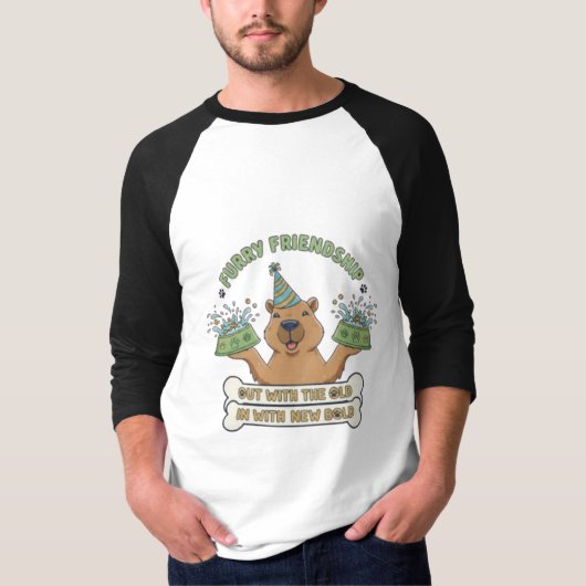 Year T-Shirt 2026 | Furry Friendship Out with Old (Vorderseite)