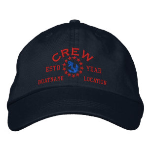 YEAR und Name Crew Yacht Flag personalisierbar Bestickte Baseballkappe
