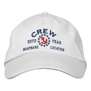 YEAR und Name Crew Yacht Flag personalisierbar Bestickte Kappe