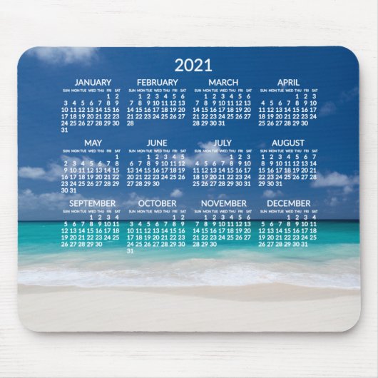 Yearly Beach Calendar 2021 Mousepads Fotos hinzufü (Vorne)