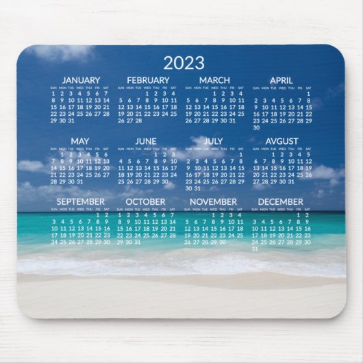 Yearly Beach Calendar 2023 Mouse Pad Foto hinzufüg Mousepad (Vorne)