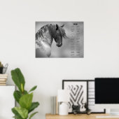 Yearly Calendar Dapple Gray Horse (Semi-Gloss) Poster (Heimbüro)