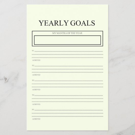  Yearly Goals Planner  Flyer (Vorne)