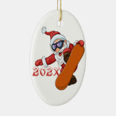 Yearly Santa Snowboarder Keramik Ornament (Rechts)