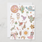 Yeas Girl Birthday Disco Rodeo Party Save The Date (Rückseite)