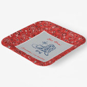 Yeas Wie Western Paisley Denim Blue Jeans Birthday Pappteller (Gewinkelt)