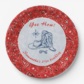 Yeas Wie Western Paisley Denim Blue Jeans Birthday Pappteller (Vorderseite)