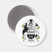 Yeates Familienwappen Magnet (Vorderseite/Rückseite)