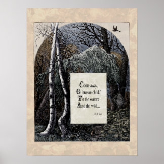 Yeats "Das gestohlene Kind" viktorianische Kunst G Poster