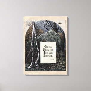 Yeats "Das gestohlene Kind" viktorianisches Gedich Leinwanddruck