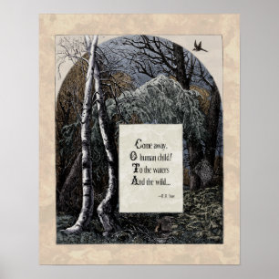 Yeats "The Stolen Child" Viktorianisch Art Gedicht Poster