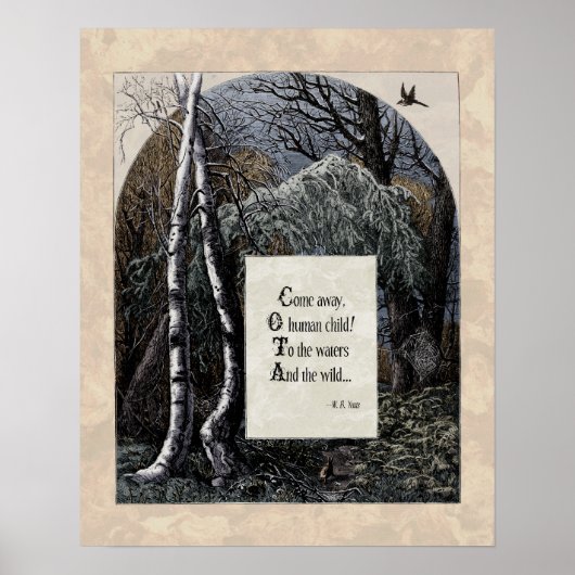 Yeats "The Stolen Child" Viktorianisch Art Gedicht Poster (Vorne)