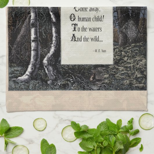 Yeats "The Stolen Child" Viktorianisch Teetücher Küchentuch (Gefaltet)