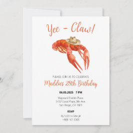 Yeclaw Crawfish Boil Watercolor Geburtstag Einladung