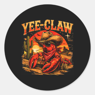 Yee Claw Funny Crawfish Cajun Meeresfrüchte Festiv Runder Aufkleber