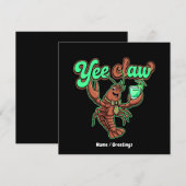 Yee Claw Retro Crawfish-Bow-Küstencocktail Einladung (Vorne/Hinten)