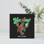Yee Claw Retro Crawfish-Bow-Küstencocktail Einladung (Stehend Vorderseite)
