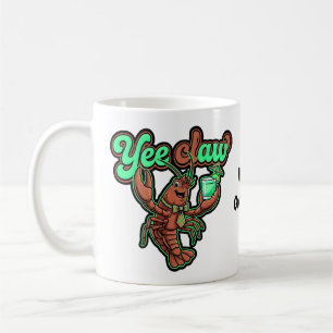 Yee Claw Retro Langostinos-Schleifen-Küstencocktai Kaffeetasse