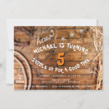 Yee Haw Cowboy BIrthday Einladung