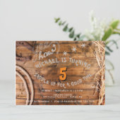 Yee Haw Cowboy BIrthday Einladung (Stehend Vorderseite)