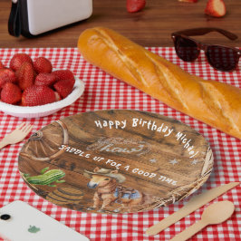 Yee Haw Cowboy Rodeo Sattel up Paper Plate Pappteller