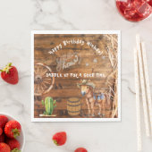 Yee Haw Cowboy Rodeo Sattel up Paper Plate Serviette (Beispiel)