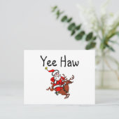 Yee Haw Cowboy Santa Claus Feiertagspostkarte (Stehend Vorderseite)