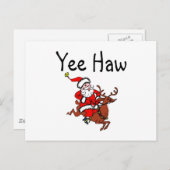 Yee Haw Cowboy Santa Claus Feiertagspostkarte (Vorne/Hinten)