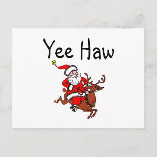Yee Haw Cowboy Santa Claus Feiertagspostkarte