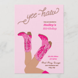 Yee-Haw Cowgirl Birthday Einladung