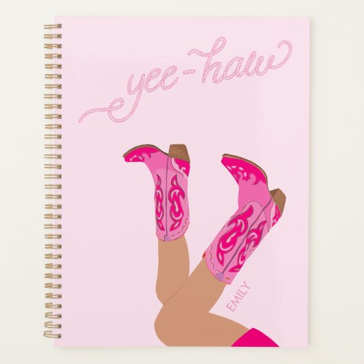 Yee-Haw Cowgirl Boots Custom Name Planer (Vorderseite)