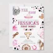 Yee Haw Disco Cowgirl Rodeo Birthday Einladung (Vorderseite)