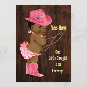 Yee-Haw! Ethnisches Cowgirl-rustikale Babyparty Einladung