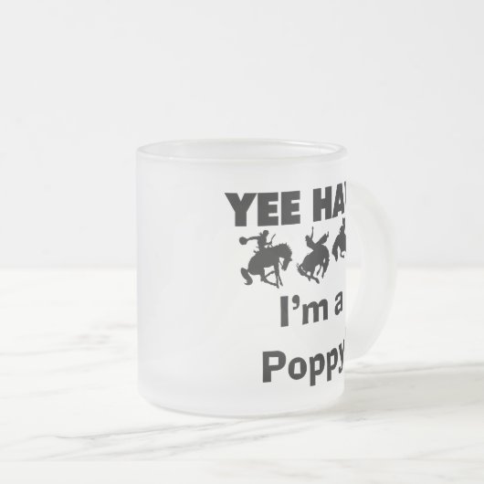 Yee Haw I bin ein Mohnmensch-T - Shirt und Geschen Mattglastasse (VorderseiteRechts)