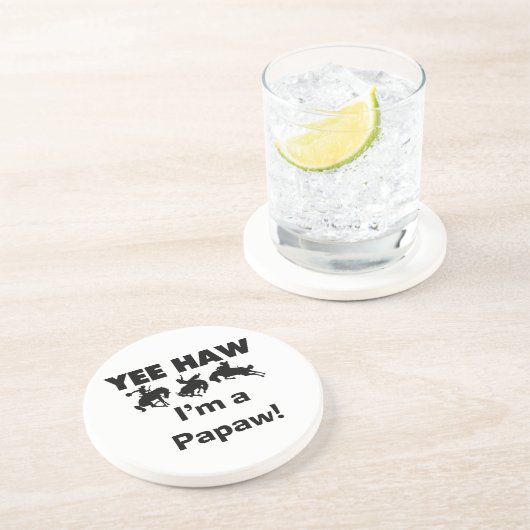 Yee Haw I bin ein Papaw-T - Shirt und Geschenke Getränkeuntersetzer (Seite)