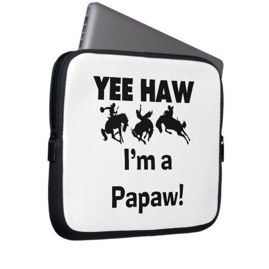Yee Haw I bin ein Papaw-T - Shirt und Geschenke Laptopschutzhülle (Vorne Rechts)