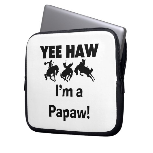 Yee Haw I bin ein Papaw-T - Shirt und Geschenke Laptopschutzhülle (Vorderseite Links)