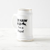 Yee Haw I bin Papa-T - Shirt und GIfts Bierglas (Vorderseite Links)