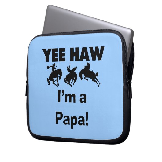 Yee Haw I bin Papa-T - Shirt und GIfts Laptopschutzhülle (Vorderseite Links)