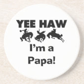 Yee Haw I bin Papa-T - Shirt und GIfts Sandstein Untersetzer (Vorne)