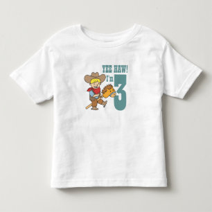 Yee Haw! Ich bin 3 mit Happy und Cute Cowboy Kleinkind T-shirt
